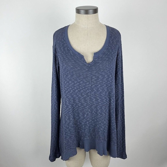 Anthropologie Left of Center Navy Blue V-Neck Women's Tunic Sweater Size XS - Picture 1 of 9